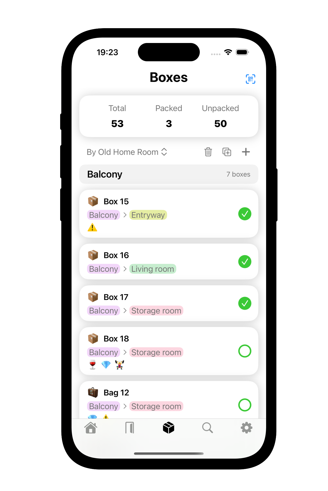Pack Your Boxes Interface
